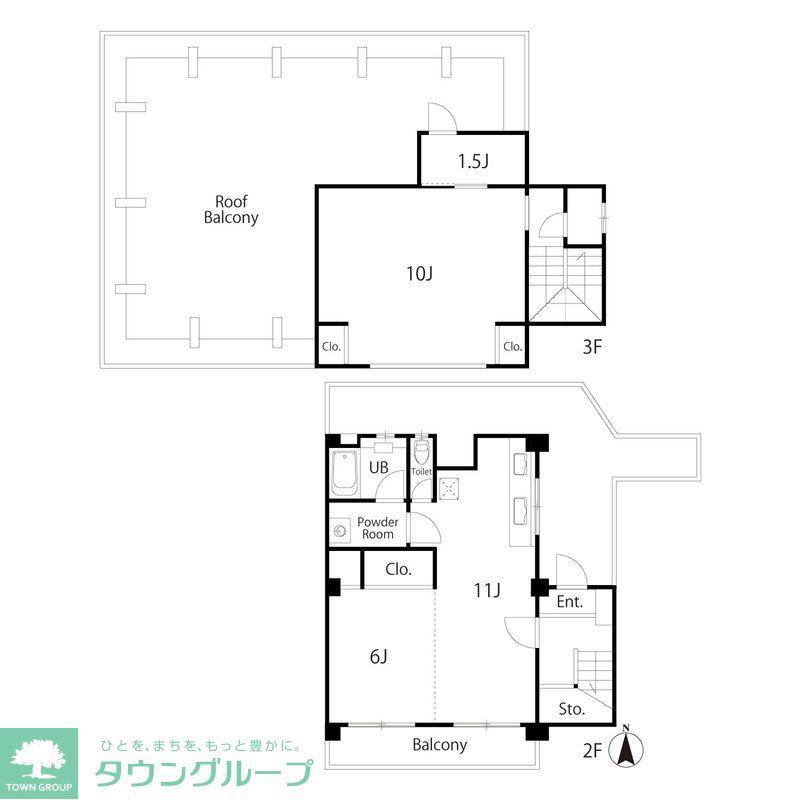 石橋ビル(2SLDK/2階)の間取り写真