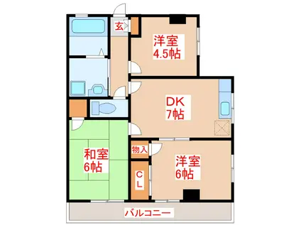 ペガサス2002(3DK/2階)の間取り写真