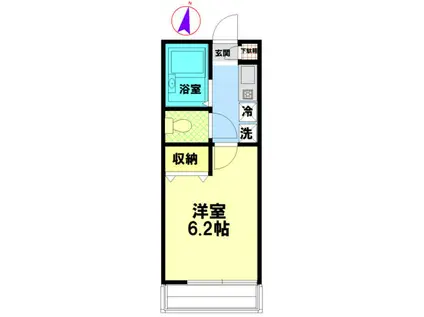 オウルージュ読売ランド(ワンルーム/1階)の間取り写真