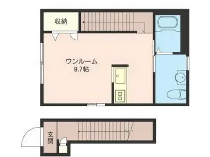 パーク戸山(ワンルーム/2階)の間取り写真