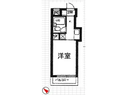 スカイコート大森第2(ワンルーム/4階)の間取り写真