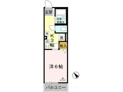 ベルセゾンミキ(1K/1階)の間取り写真