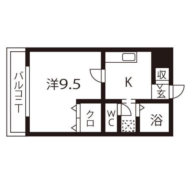 COMODO MOTOYAMA(1K/1階)の間取り写真