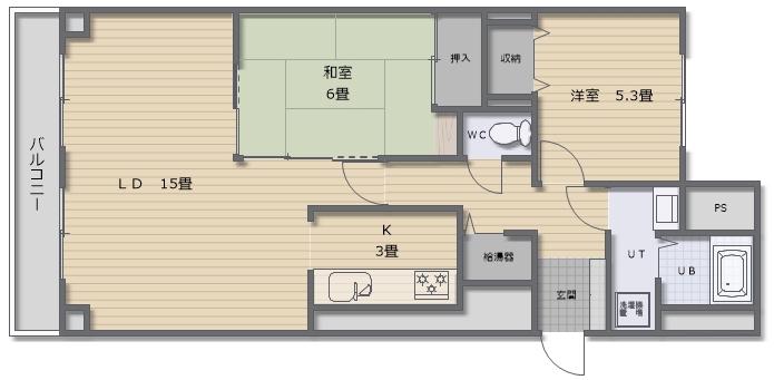 シャトーム大森町(2LDK/6階)の間取り写真