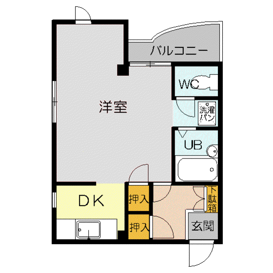 ピアシティー(1DK/4階)の間取り写真
