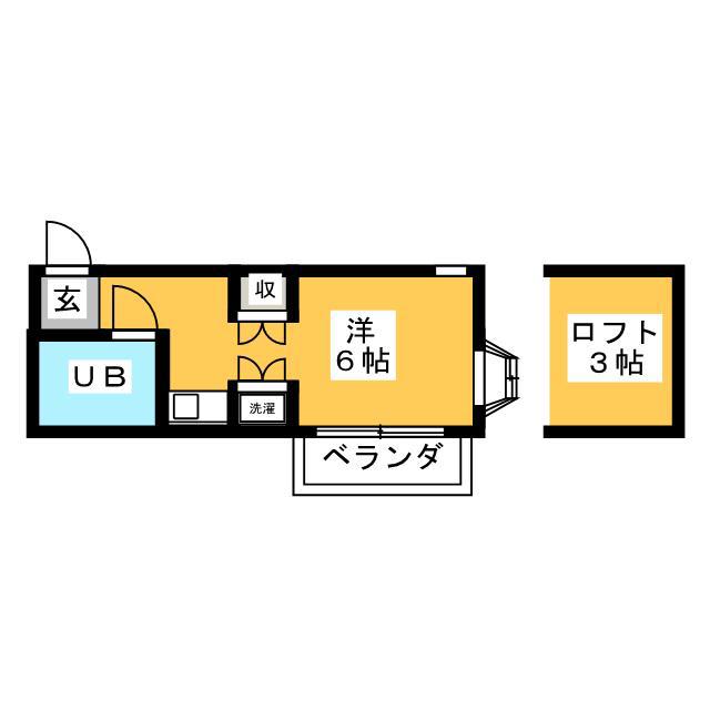 ビラカルムウエスト(ワンルーム/2階)の間取り写真