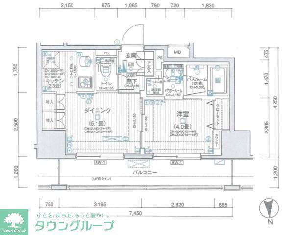 日神デュオステージ新御徒町(1DK/12階)の間取り写真