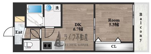 SOCIAL VILLAGE(1DK/6階)の間取り写真