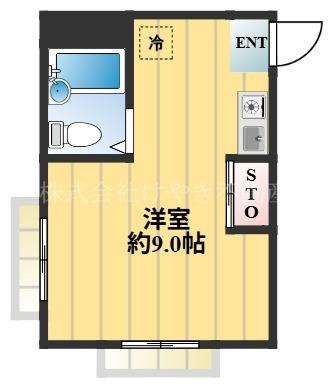 かぶとマンション(ワンルーム/2階)の間取り写真
