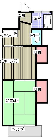 ハイム朝霞(2DK/1階)の間取り写真