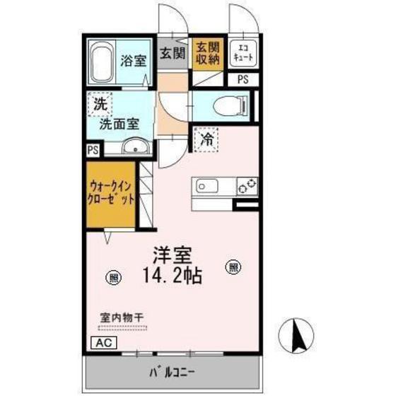 ニューライフコート(ワンルーム/3階)の間取り写真