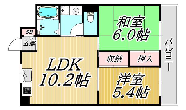 メゾンファミーユ(2LDK/3階)の間取り写真
