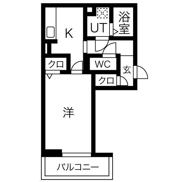 プルミエプランタン(1K/2階)の間取り写真