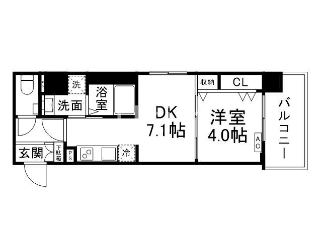 ベラジオ雅び京都西院II(1DK/5階)の間取り写真