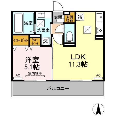 アガパンサス(1LDK/1階)の間取り写真