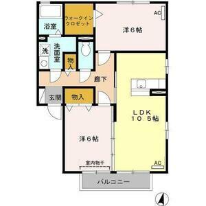 @ハウス(2LDK/2階)の間取り写真