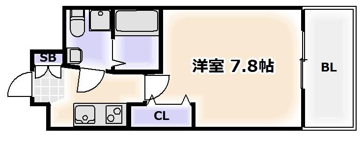AFFLUENCE難波(1K/9階)の間取り写真