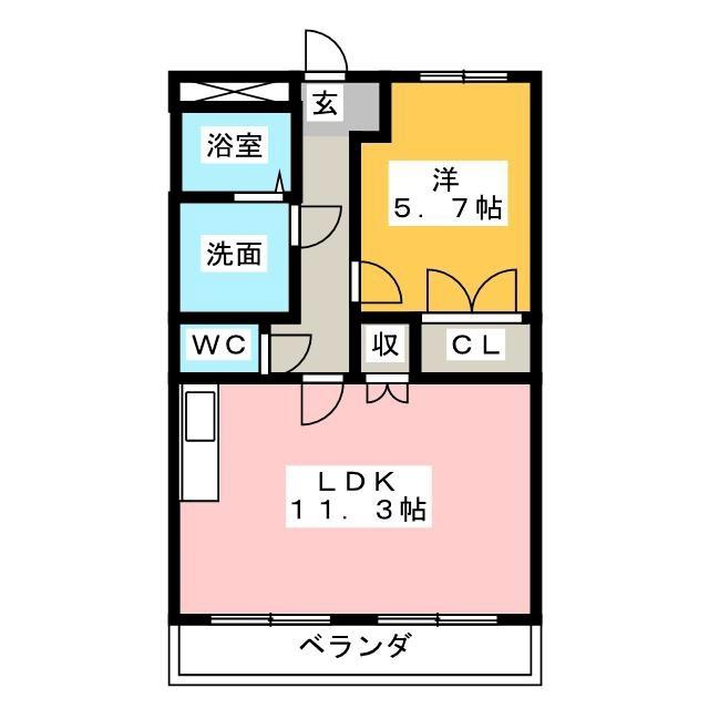 ラピュタ壱番館(1LDK/1階)の間取り写真