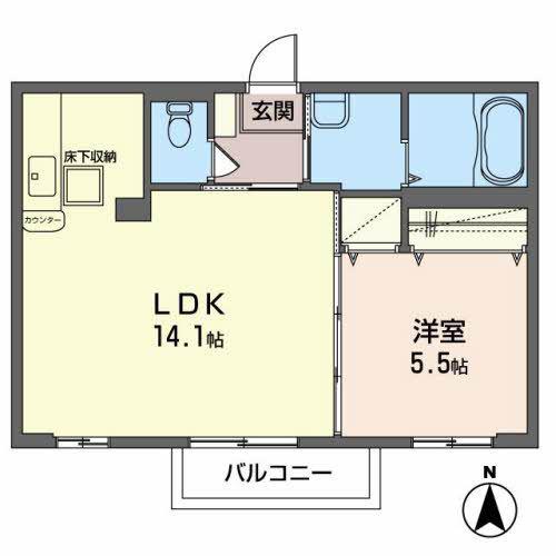 ウィル クレールIII(1LDK/1階)の間取り写真