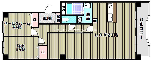 藤和さやまハイタウン(2LDK/16階)の間取り写真