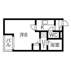 ヴィラ前之輪(1K/3階)の間取り写真