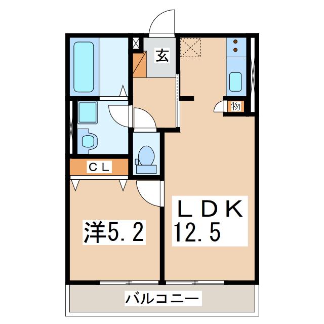 KTハイム(1LDK/1階)の間取り写真