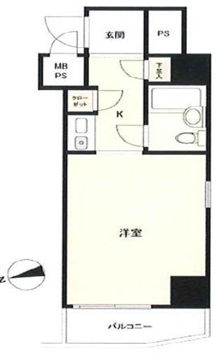 日神パレス西台第2(1K/2階)の間取り写真