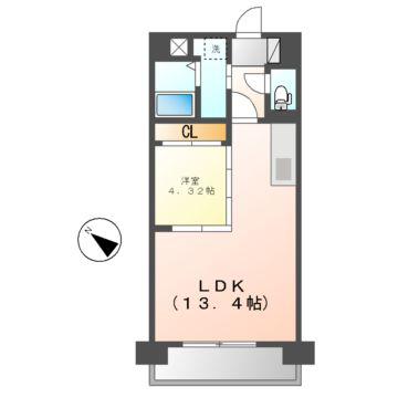PRIMAL千種LUNO(1LDK/8階)の間取り写真
