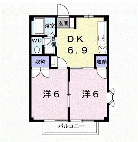 ニューシティともえIII(2DK/1階)の間取り写真