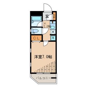 ハウジングコート東長沼(1K/1階)の間取り写真