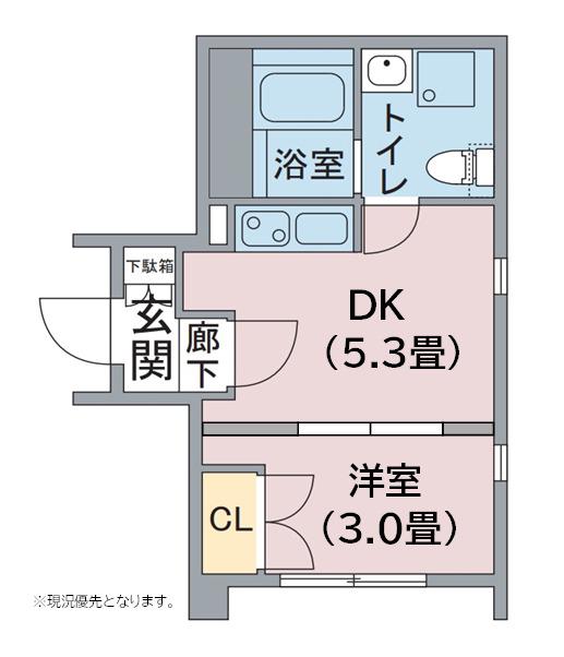 アーバン栄(1DK/6階)の間取り写真
