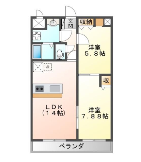 LAPACE(2LDK/5階)の間取り写真