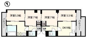 アシスト赤塚マンション(4DK/2階)の間取り写真
