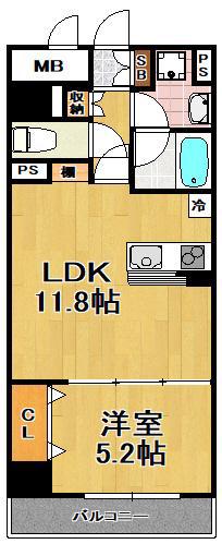 コージー千島(1LDK/4階)の間取り写真