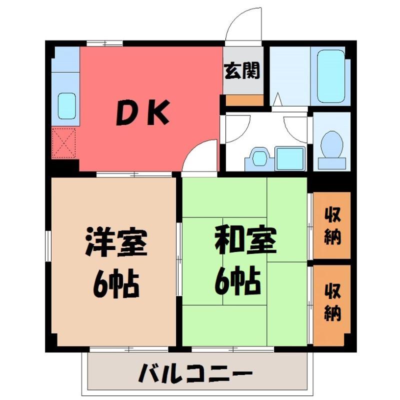 ニューシティ・クロサワI(2DK/1階)の間取り写真