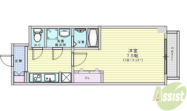 S-RESIDENCE江坂ALEGRIA(1K/8階)の間取り写真