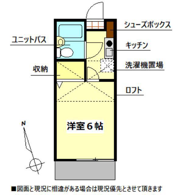 LAULEA坂戸(1K/1階)の間取り写真