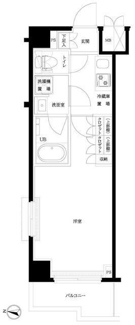 ルーブル武蔵小杉六番館(1K/7階)の間取り写真