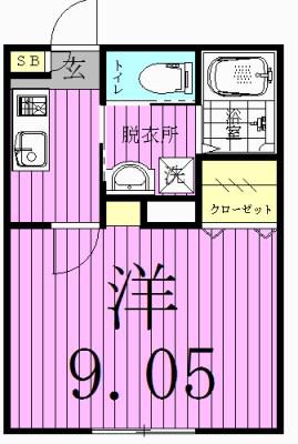 チェスターハウス(1K/2階)の間取り写真