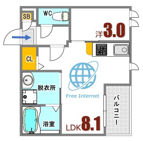 REGALEST-S LARC VI(1LDK/3階)の間取り写真