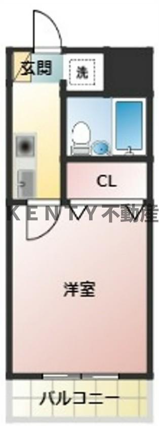 セントラルパーク(1K/2階)の間取り写真