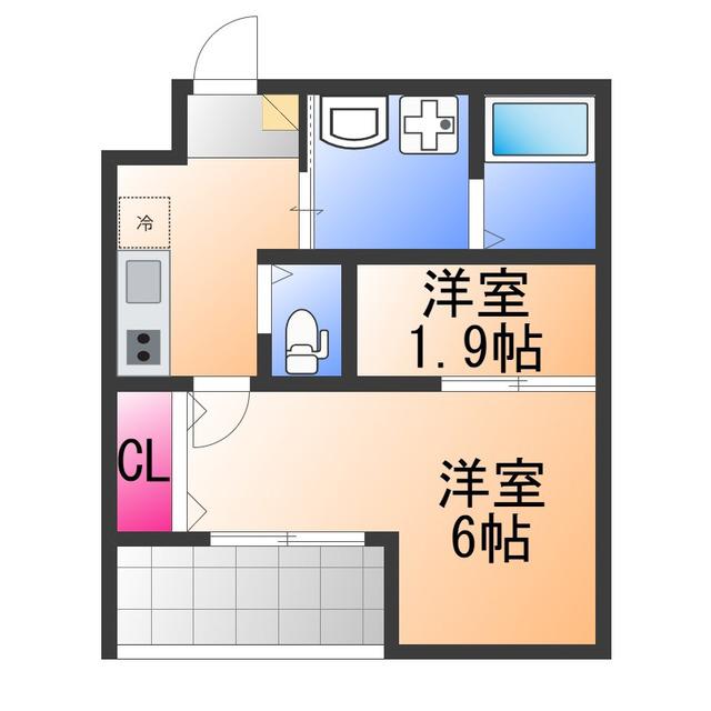 大浜北町シーエム・シス(2K/3階)の間取り写真