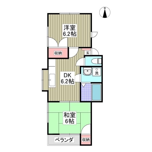 アレスト関口PART1(2DK/2階)の間取り写真