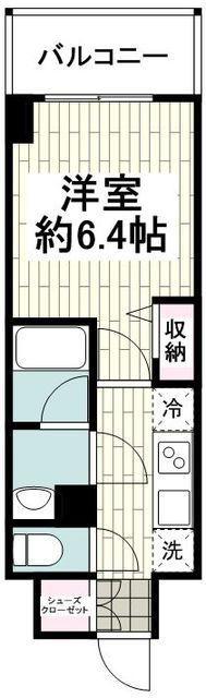 グランカーサ大和(1K/5階)の間取り写真