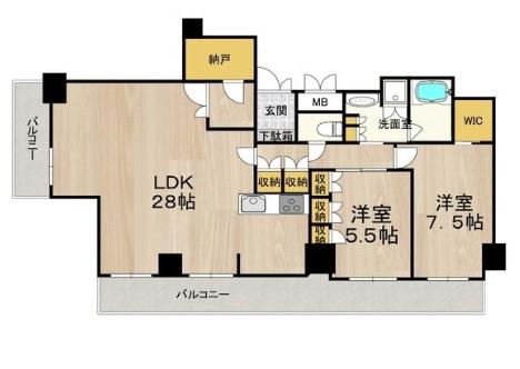 アートアルテール(2SLDK/24階)の間取り写真