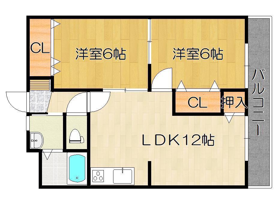 マンションセンチュリー(2LDK/4階)の間取り写真