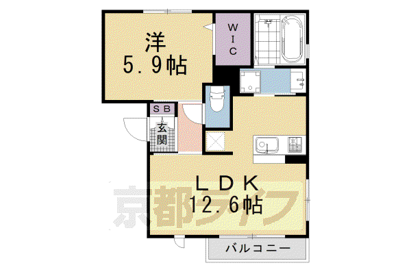 メゾン・ド・アンジュ(1LDK/2階)の間取り写真