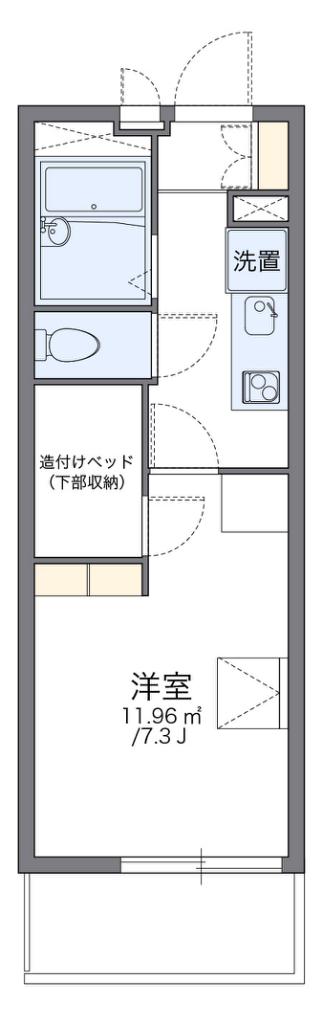 レオパレスファーレVI(1K/2階)の間取り写真