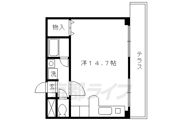 アビタシオン鴨川(ワンルーム/B1階)の間取り写真