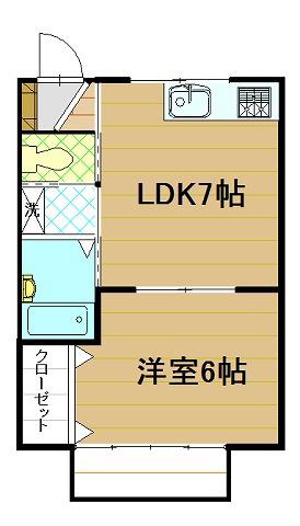 ヴィラージュ飯田S(1LDK/1階)の間取り写真